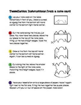 create a tessellation from a note card student instructions tpt