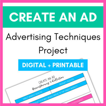 Preview of Create an Ad with Advertising Techniques Project
