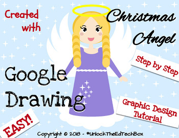 Preview of Create an Easy Graphic Design Digital Christmas Angel - Google Drawing or Slides