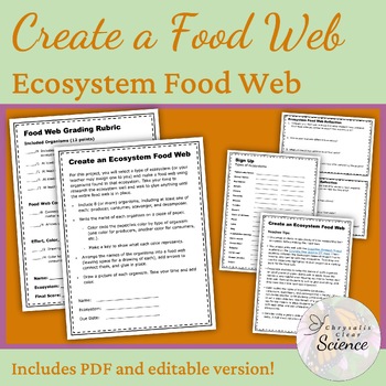Preview of Create an Ecosystem Food Web Activity (Food Web Project)