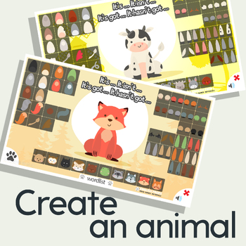 Preview of Build Your Own Animals/PowerPoint Games/Animal Body Parts/Animal Sounds