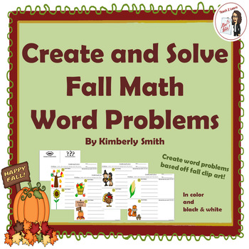 Preview of Create and Solve Fall Math Word Problems