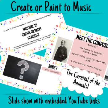 Preview of Create or Paint to Music Slide Show Extra - The Carnival of the Animals