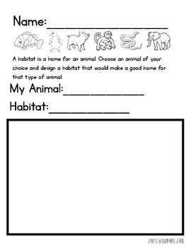 Create your Own Habitat by ABCs With Mrs Abel | TPT