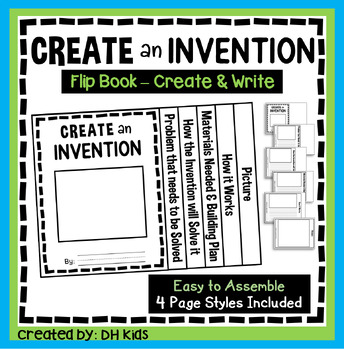 Preview of Create your Own Invention Flip Book, Creative Writing, STEM Science