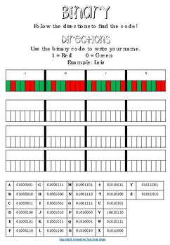 Preview of Create your own BINARY CODE WORKSHEETS | Cyphers, Numbers, Puzzles, Math Mystery