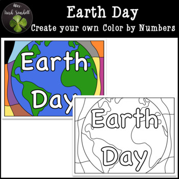 Preview of Create your own Color by Number Earth Day Commercial Use