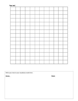 Create your own Crossword PuzzIle by Teachanista | TPT