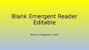 Preview of Create your own Emergent Reader: Teacher and student versions