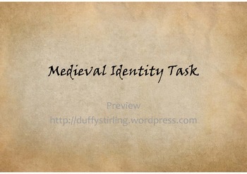 Preview of Create your own Medieval Identity - Middle Ages and Black Death Depth Study Task