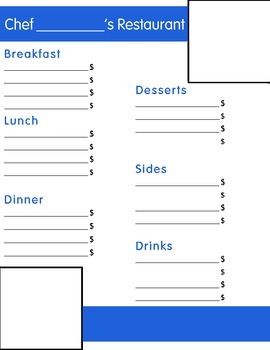 Preview of Create your own Menu Project