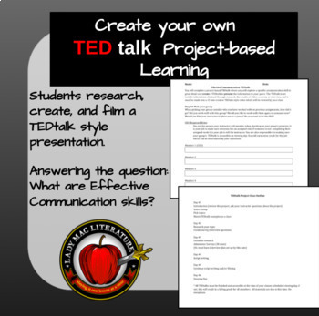 Preview of Create your own TEDTalk | Project based learning | Communication Skills