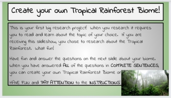 Preview of Create your own Tropical Rain Forest Biome!  (Digital Google Classroom)
