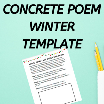 Preview of Create your own Winter Concrete or Shape Poem Template