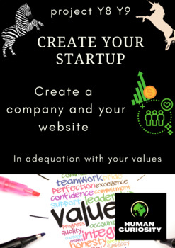 Preview of Create your start-up - Y8 project 1 semester
