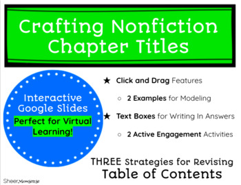 Preview of Creating Chapter Titles for Table of Contents in Non Fiction Reports