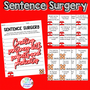 Preview of Creating Complete Sentences with Subjects and Predicates l Sentence Surgery
