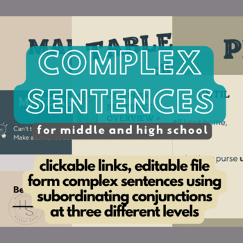 Preview of Creating Complex Sentences - Speech Therapy for Middle and High School