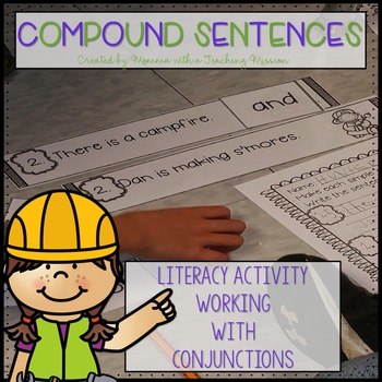 Preview of Conjunctions Creating Compound Sentences Literacy Center L.1.1