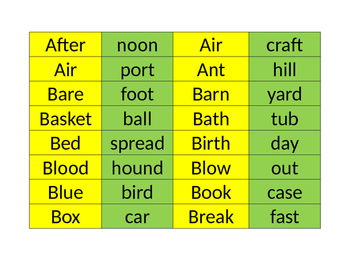 Preview of Creating Compound Words Literacy Center