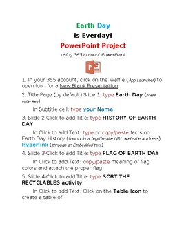 Preview of Creating Earth Day PowerPoint w/ Animations and Hyperlinks