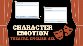 Preview of Creating Emotion in Characters Worksheet (Theatre, English, SEL)