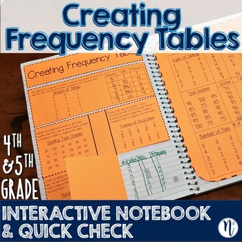 Preview of Creating Frequency Tables Interactive Notebook & Quick Check TEKS 4.9A & 5.9A