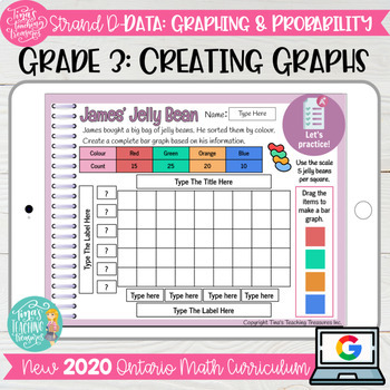 Preview of Creating Graphs Grade 3 2020 Ontario Math- DIGITAL Google Slides :Strand D Data