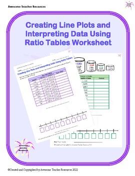 Preview of Creating Line Plots and Interpreting Data Using Ratio Tables Worksheet