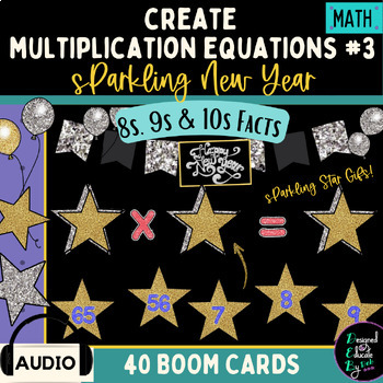 Preview of Create Multiplication Equations #3/ Sparkling New Year