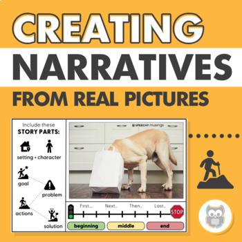 Preview of Creating Narratives w/ Real Pictures | Story Elements | Speech Language Therapy