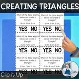 Creating Triangles Clip it Up Math Activity TEKS 6.8a 6.8b