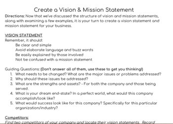 Creating Vision and Mission Statements by Sheryl Avery | TpT