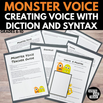 Preview of Creating Voice with Diction and Syntax Writing Activity - Halloween Writing