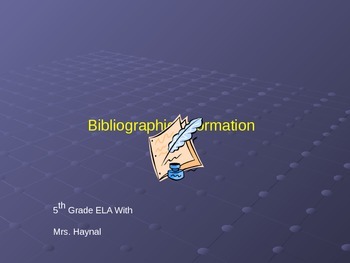 Preview of Power point: Creating a Bibliography