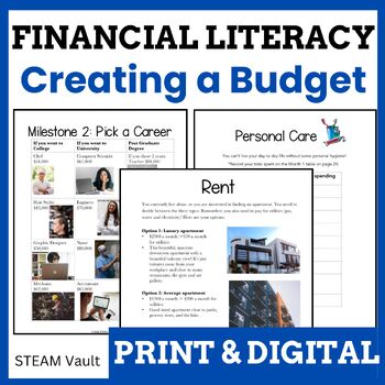 Preview of Creating a Budget - A Grade 7 & 8 Financial Literacy Activity (Print & Digital)