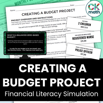 Preview of Creating a Budget Project - Real World Financial Literacy Project