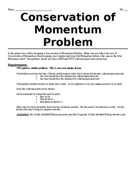 Preview of Creating a Conservation of Momentum Problem
