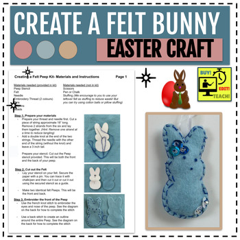 Preview of Creating a Felt Bunny Peep- Material List and Instructions with Photos