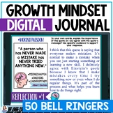 Growth Mindset Journal BellRingers - 50 DIGITAL Prompts - 