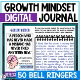 Growth Mindset Journal BellRingers - 50 DIGITAL Prompts - 