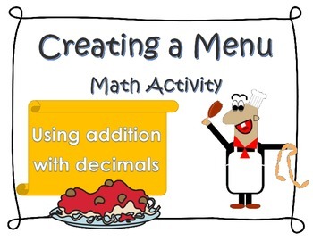 Preview of Creating a Menu- Addition using Money/Decimals
