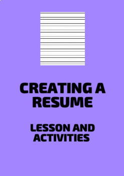 creating a resume lesson