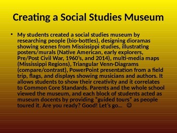 Preview of Creating a Social Studies Museum in the Classroom