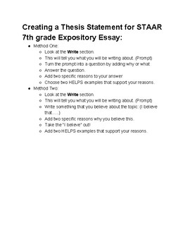 Expository essays thesis statement
