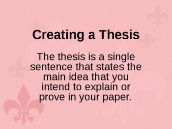 Preview of Creating a Thesis for a Research Paper or Expository Essay