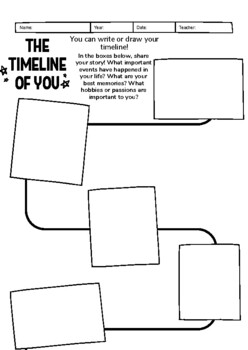 Preview of Creating a Timeline Worksheet Black and White Printable