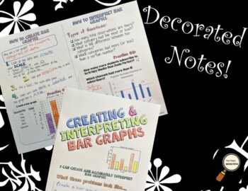 Preview of Creating and Interpreting Bar Graphs - Decorated Notes Brochure for INB