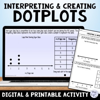 Preview of Creating and Interpreting Dot plots Practice Activity