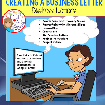 Preview of Creating and Writing Business Letters - PPTs, Lesson Plan, Worksheets, Rubric